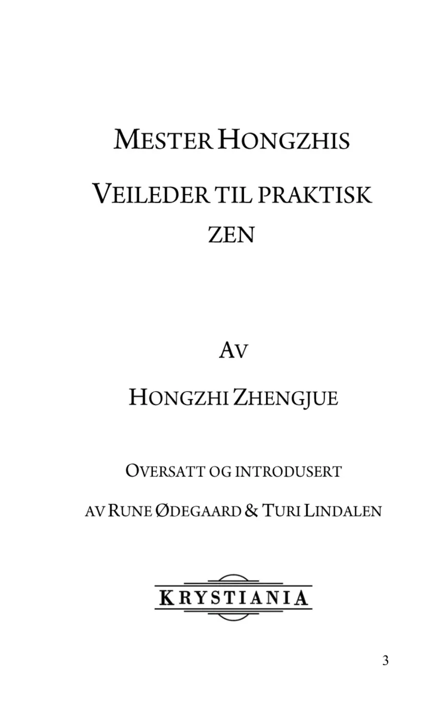 Side 1 — Mester Hongzhis veileder til praktisk zen