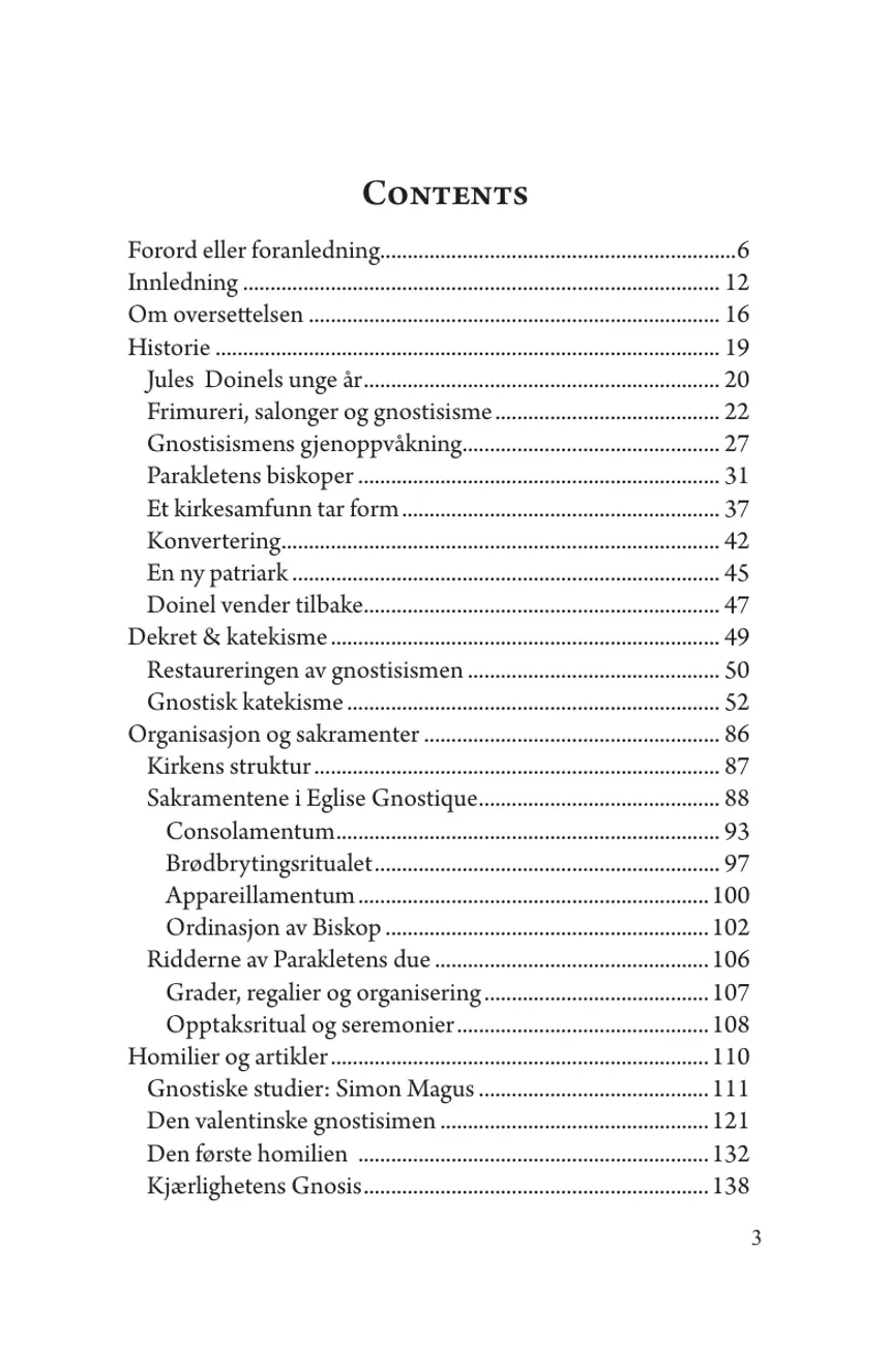 Side 3 — Eglise Gnostique: Den første gnostiske kirkens historie, sakramenter og lære
