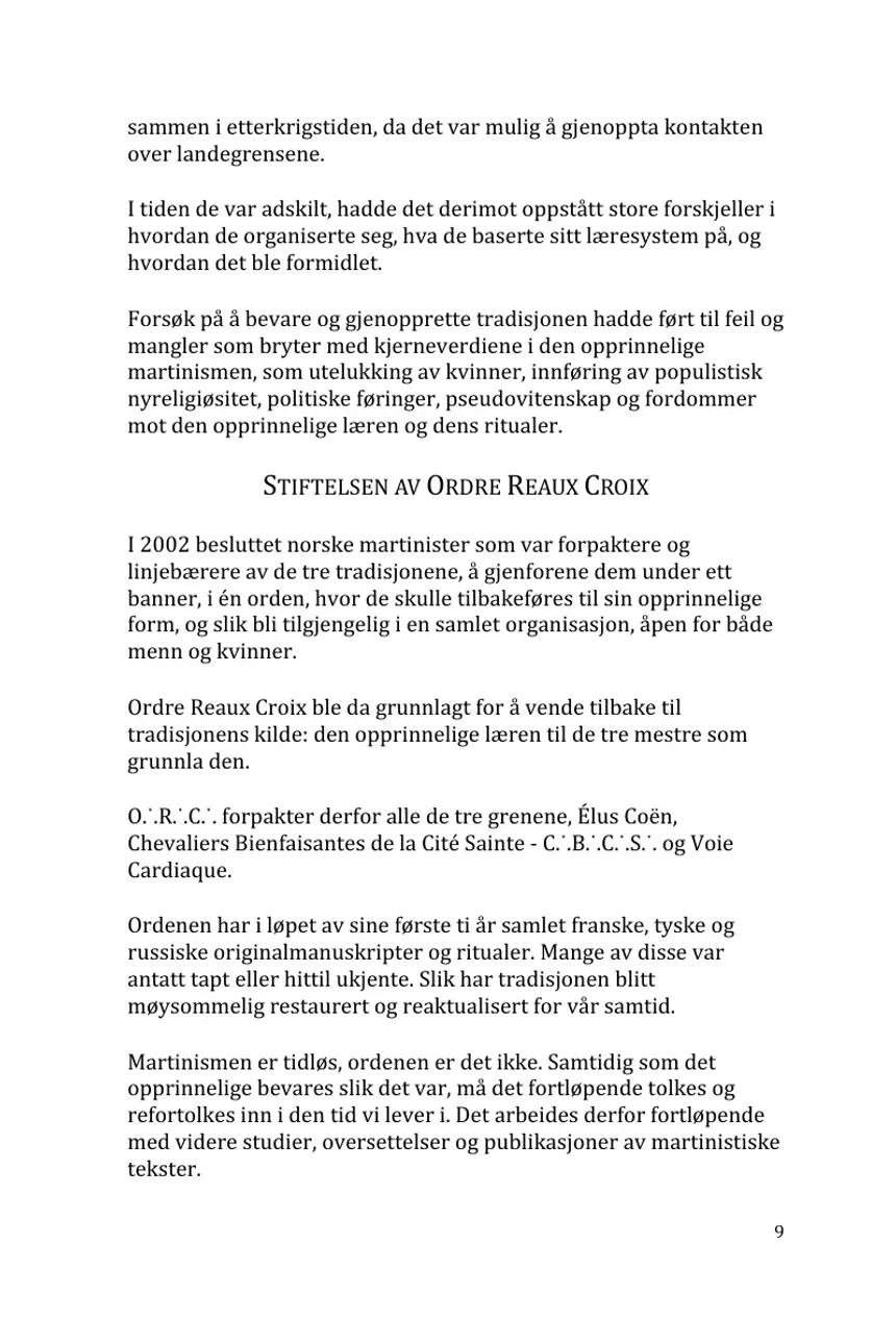 Side 9 — Martinistordenen Ordre Reaux Croix