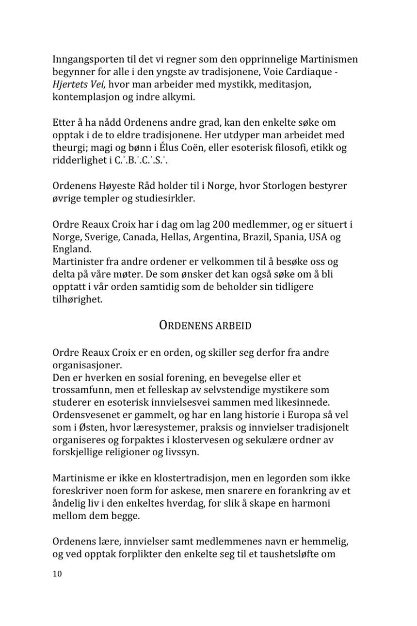 Side 10 — Martinistordenen Ordre Reaux Croix