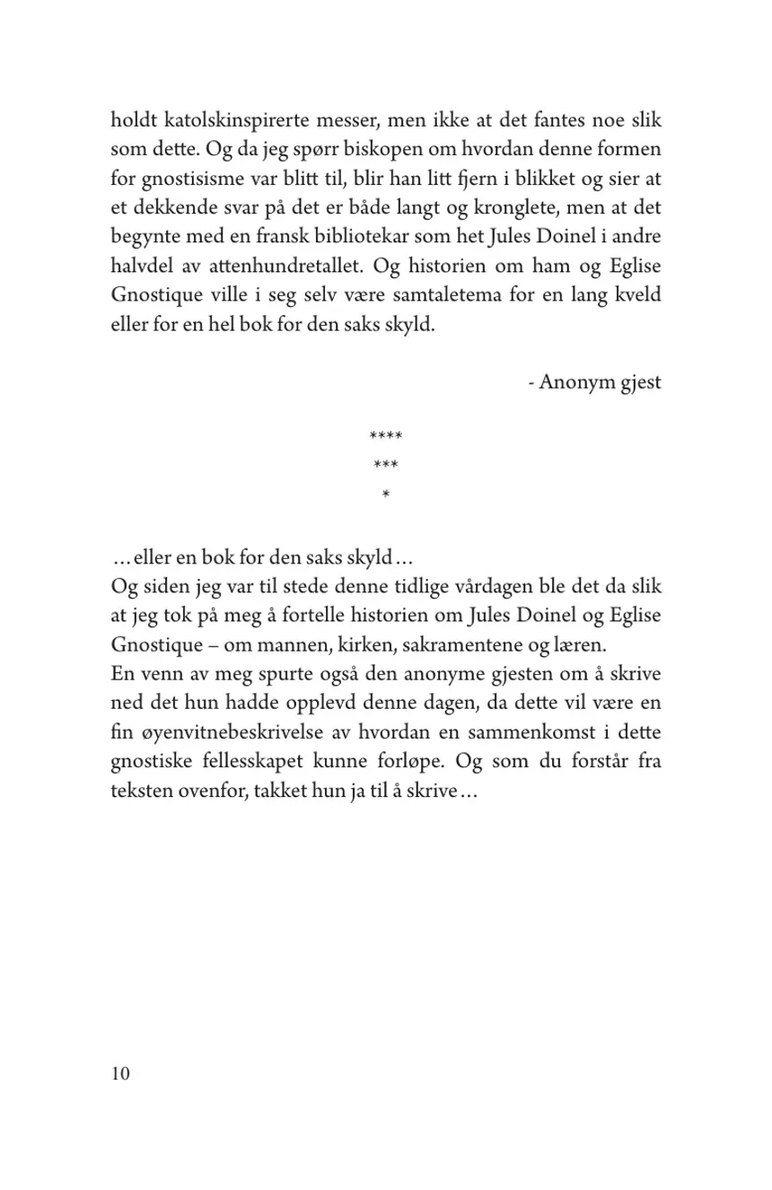 Side 10 — Eglise Gnostique: Den første gnostiske kirkens historie, sakramenter og lære